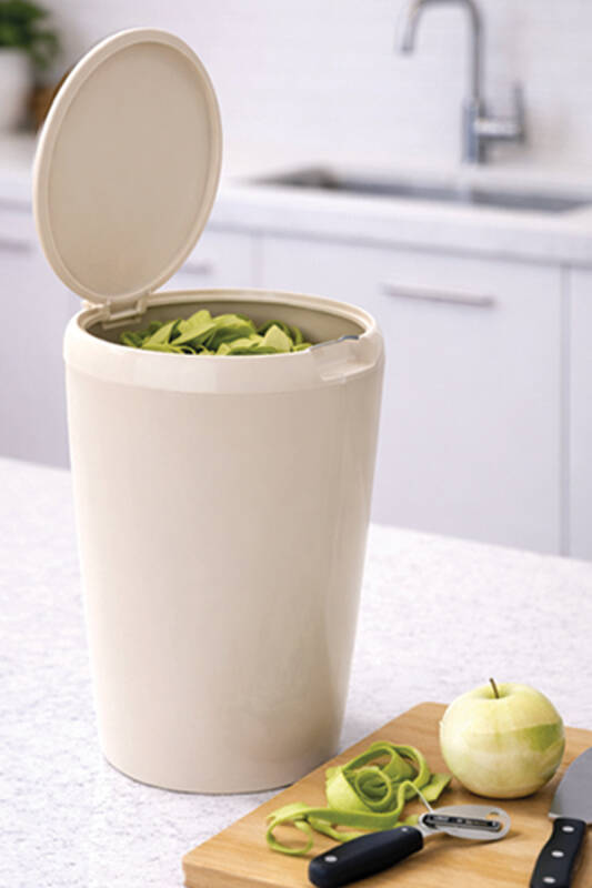 6 LT Banyo Mutfak Tezgah Üstü Çöp kovası - Bej - 1