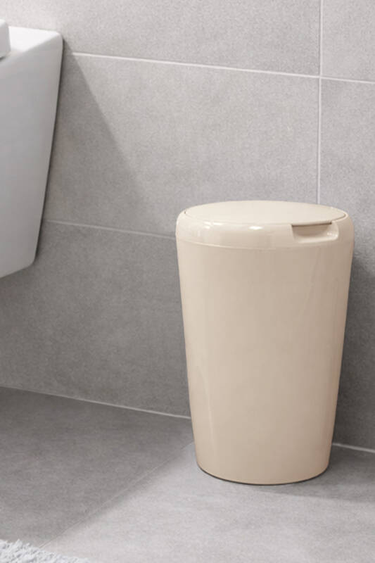 6 LT Banyo Mutfak Tezgah Üstü Çöp kovası - Bej - 2