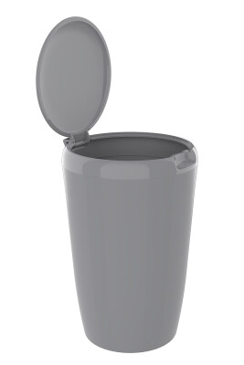 6 LT Banyo Mutfak Tezgah Üstü Çöp kovası - Gri - 5