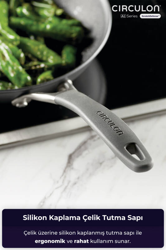 A1 Serisi ScratchDefense Çizilmez Yapışmaz 2'li Kızartma Tava Seti - 22 CM & 26 CM - 3