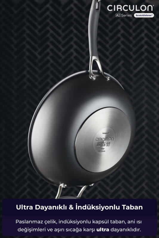 A1 Serisi ScratchDefense Çizilmez Yapışmaz 3 Fonksiyonlu Pişirici (Tencere, Tava, Wok Tek Üründe) - 5