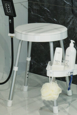 Apollo Döner Tabure Raflı-Beyaz - Primanova (1)