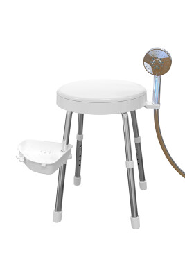 Apollo Döner Tabure Raflı-Beyaz - 4