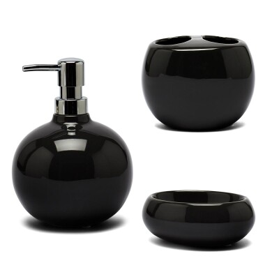 Bety Siyah 3'lü Banyo Seti - Primanova