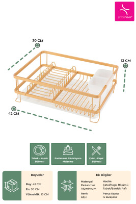 Bianka Paslanmaz Alüminyum Bulaşıklık - Altın - 3