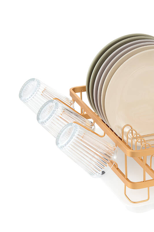 Bianka Paslanmaz Alüminyum İki Katlı Bulaşıklık - Altın - 6