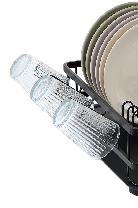 Bianka Paslanmaz Alüminyum İki Katlı Bulaşıklık - Siyah - 5