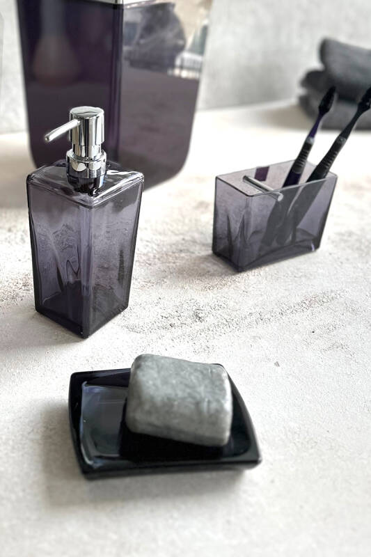 Biga 3Lü Banyo Seti-Şeffaf Siyah - 3