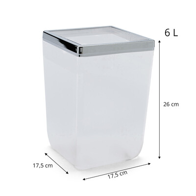 Biga Çöp Kovası 6 Lt Şeffaf-Krom - 8