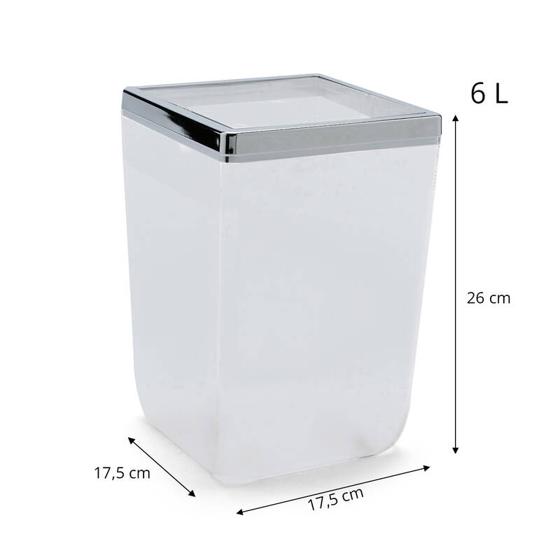 Biga Çöp Kovası 6 Lt Şeffaf-Krom - 8