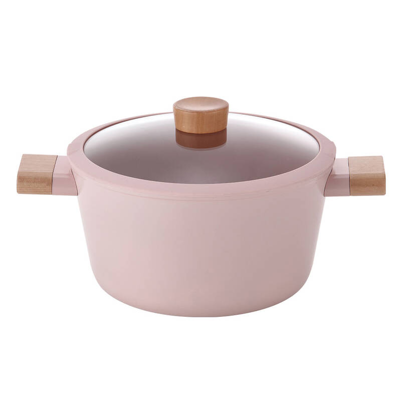 Blossom Cam Kapaklı Alüminyum Döküm Derin Tencere 24 Cm, Pembe - 6