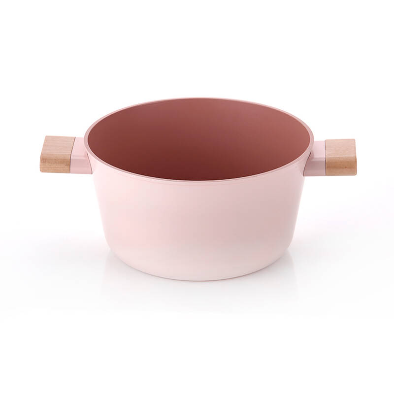 Blossom Cam Kapaklı Alüminyum Döküm Derin Tencere 24 Cm, Pembe - 7
