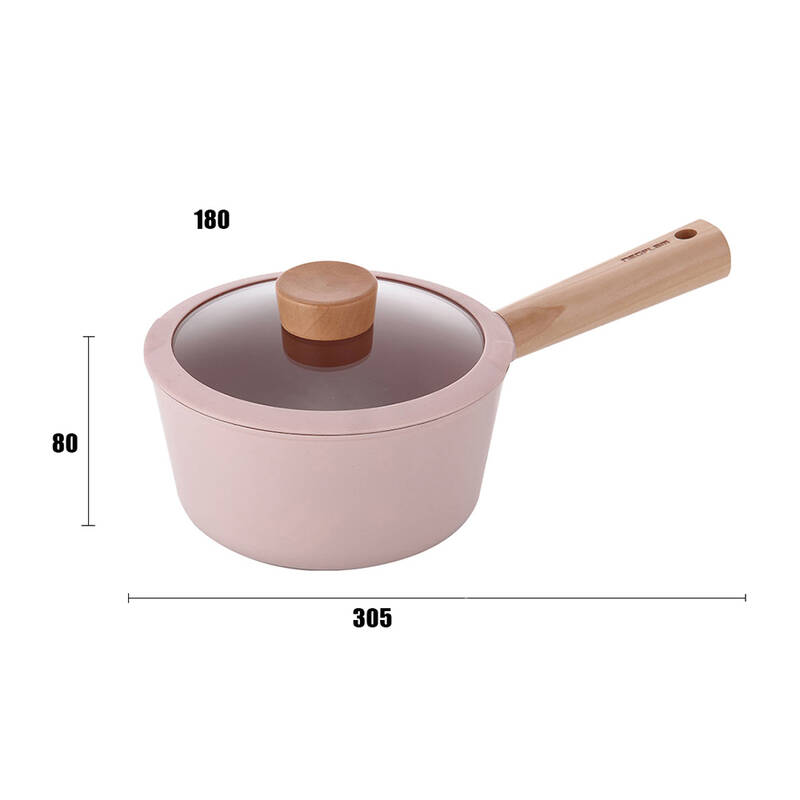 Blossom Cam Kapaklı Alüminyum Döküm Sos Tenceresi 18Cm, Pembe - 8