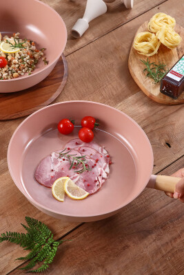 Blossom Seramik Kaplama 5 Parça Tencere Ve Tava Seti - Pembe - Neoflam (1)