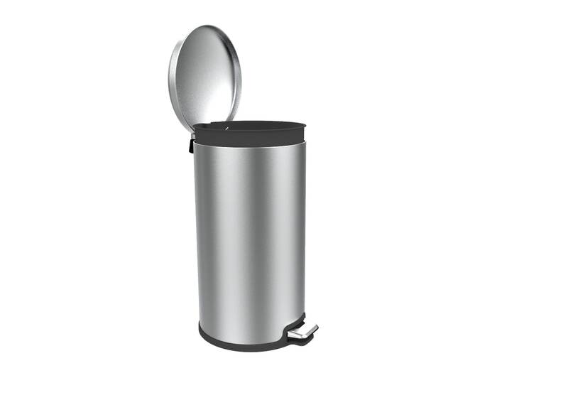 Paslanmaz Çelik Bombe Kapaklı Çöp Kovası 40 Litre Inox - 9