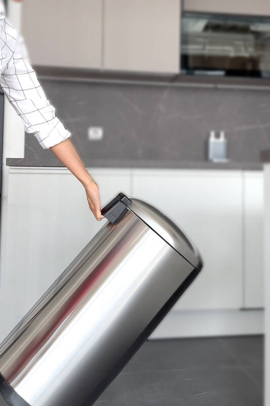 Paslanmaz Çelik Bombe Kapaklı Çöp Kovası 40 Litre Inox - 3
