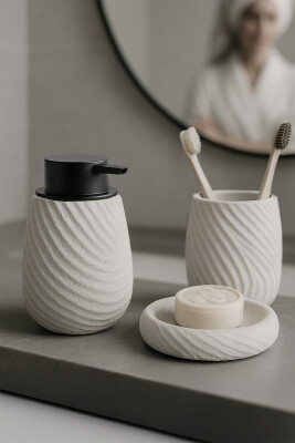 Bradley 3'lü Banyo Seti - Bej - Primanova (1)