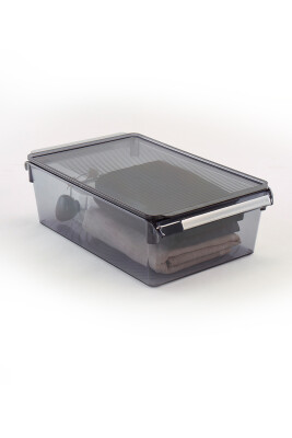 Buzdolabı Içi Organizer Dolap Içi Düzenleyici Raf 310*180*150 Mm Şeffaf Siyah - 7
