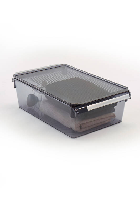 Buzdolabı Içi Organizer Dolap Içi Düzenleyici Raf 310*180*150 Mm Şeffaf Siyah - 7