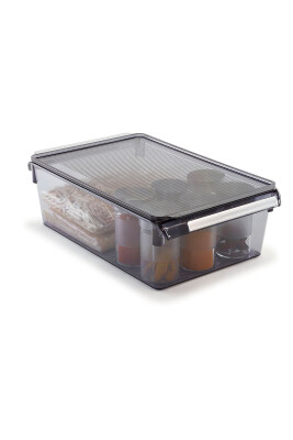 Buzdolabı Içi Organizer Dolap Içi Düzenleyici Raf 310*180*150 Mm Şeffaf Siyah - 9