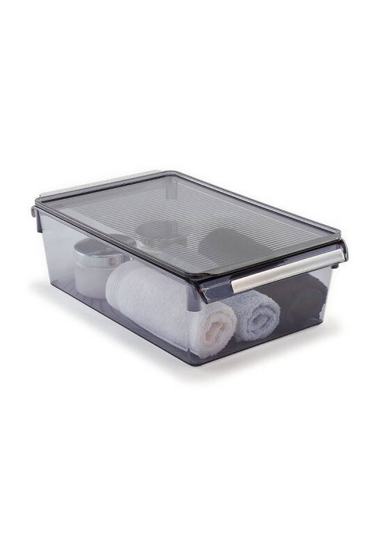Buzdolabı Içi Organizer Dolap Içi Düzenleyici Raf 310*180*150 Mm Şeffaf Siyah - 2