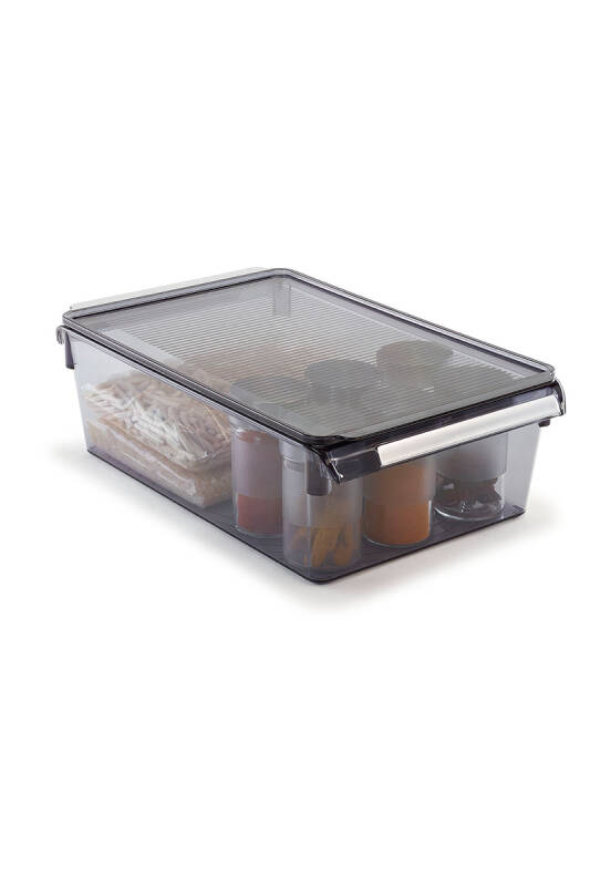 Buzdolabı Içi Organizer Dolap Içi Düzenleyici Raf 310*180*150 Mm Şeffaf Siyah - 1