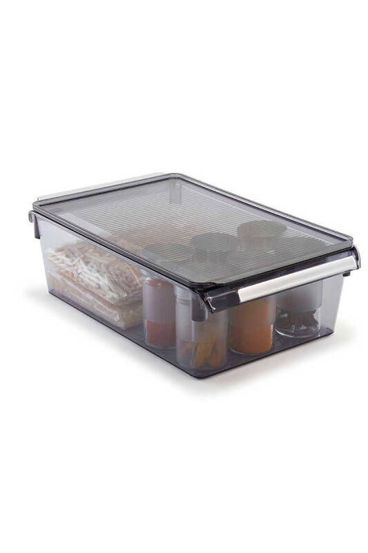 Buzdolabı Içi Organizer Dolap Içi Düzenleyici Raf 310*180*150 Mm Şeffaf Siyah - 2