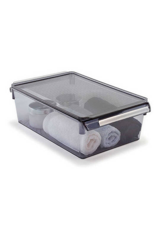 Buzdolabı Içi Organizer Dolap Içi Düzenleyici Raf 310*180*150 Mm Şeffaf Siyah - 3