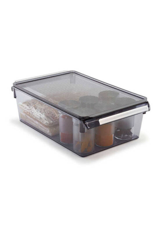 Buzdolabı Içi Organizer Dolap Içi Düzenleyici Raf 310*180*150 Mm Şeffaf Siyah - 4