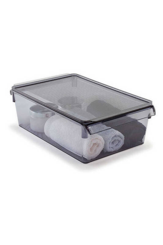 Buzdolabı Içi Organizer Dolap Içi Düzenleyici Raf 310*180*150 Mm Şeffaf Siyah - 4