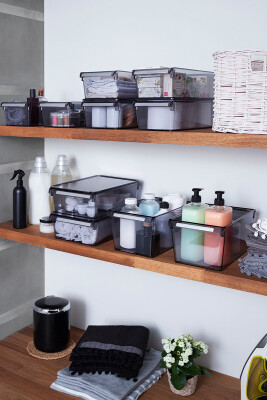 Buzdolabı Içi Organizer Dolap Içi Düzenleyici Raf 310*180*150 Mm Şeffaf Siyah - 6