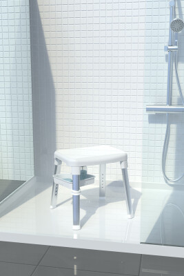 Cappadocıa Paslanmaz Aluminyum Geniş Yüzeyli Banyo Taburesi 130 Kg Taşıma Kapasitesi - 4