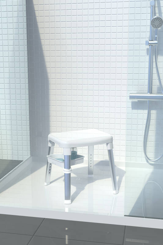 Cappadocıa Paslanmaz Aluminyum Geniş Yüzeyli Banyo Taburesi 130 Kg Taşıma Kapasitesi - 4