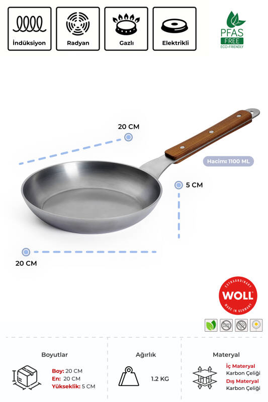 Carbon Steel Kızartma Tavası 20 CM - 3