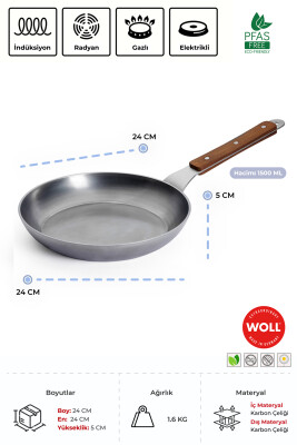 Carbon Steel Kızartma Tavası 24 CM - 3