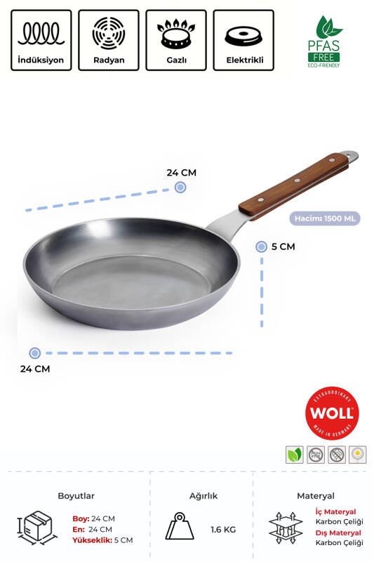 Carbon Steel Kızartma Tavası 24 CM - 3