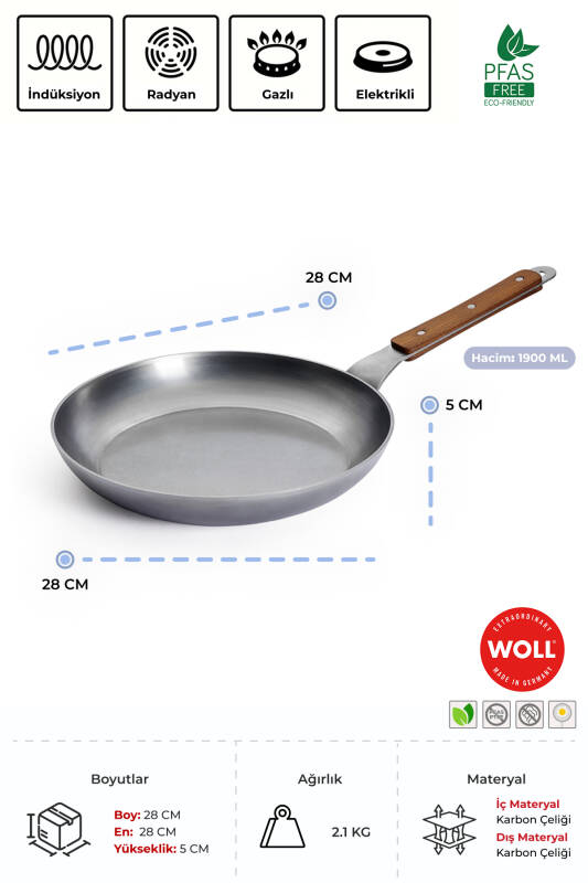 Carbon Steel Kızartma Tavası 28 CM - 3