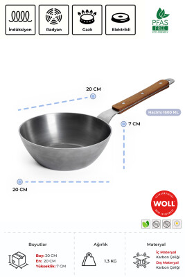 Carbon Steel Sote Tavası 20 CM - 3