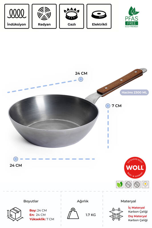 Carbon Steel Sote Tavası 24 CM - 3