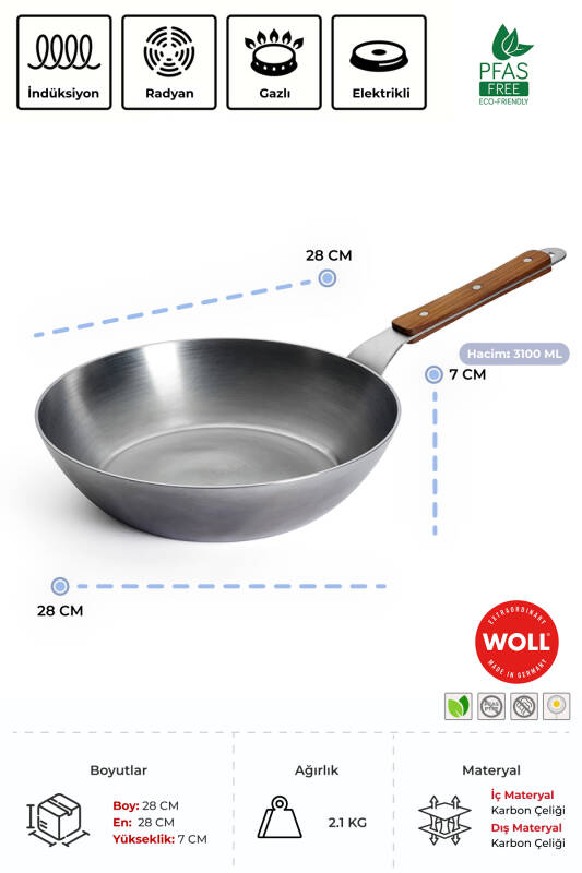 Carbon Steel Sote Tavası 28 CM - 3