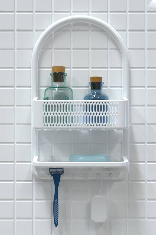 Ceres, Plastik Banyo Duş Rafı-Beyaz - 4