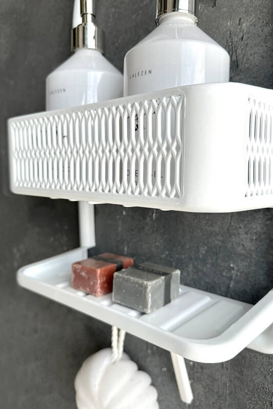 Ceres, Plastik Banyo Duş Rafı-Beyaz - 5