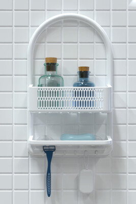 Ceres Plastik Banyo Duş Rafı - Beyaz - 4