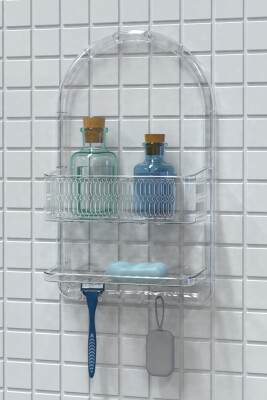 Ceres Plastik Banyo Duş Rafı - Şeffaf - 1