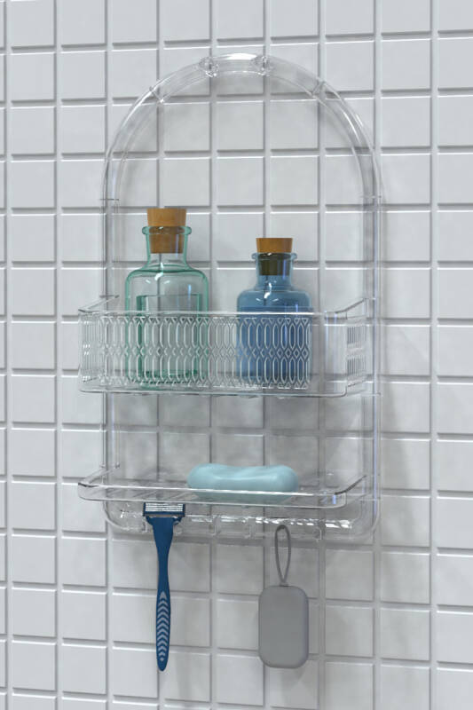 Ceres Plastik Banyo Duş Rafı - Şeffaf - 1