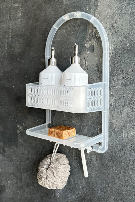 Ceres Plastik Banyo Duş Rafı - Şeffaf - 5