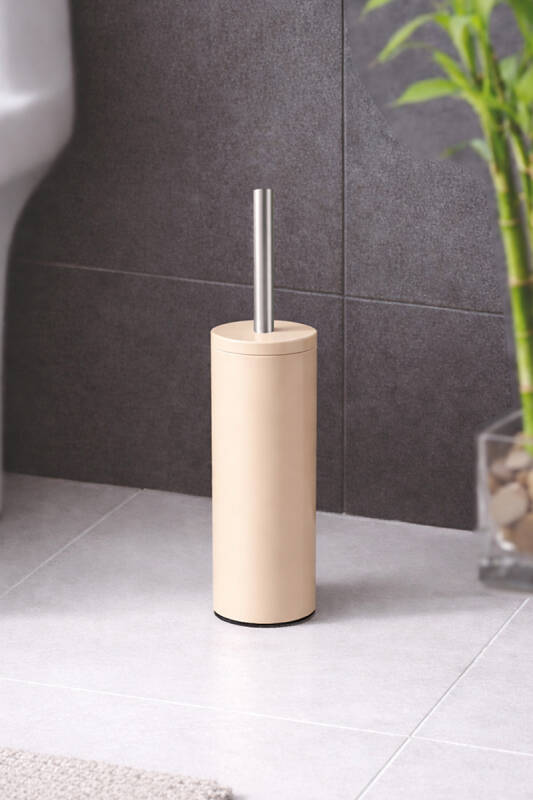 Cigo 2'li Banyo Seti 3 Litre Çelik Çöp Kovası + Tuvalet Fırçası - Bej - 8