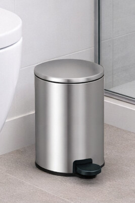 Cigo 3 LT Banyo Mutfak Ofis Çelik Çöp Kovası - Metalik - Primanova