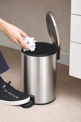 Cigo 3 LT Banyo Mutfak Ofis Çelik Çöp Kovası - Metalik - Primanova (1)