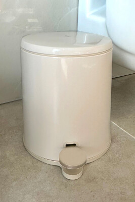 Cigo 2'li Banyo Seti Banyo Çelik Çöp Kovası + Tuvalet Fırçası - Bej - Primanova (1)